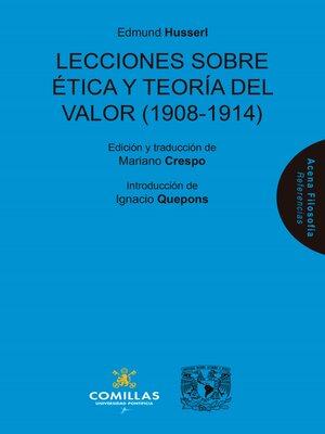cover image of Lecciones sobre ética y teoría del valor (1908-1914)